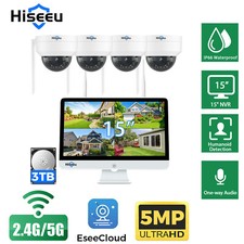 Hiseeu CCTV Security Cameras System,16CH NVR,5MP PTZ Dome Camera,2.4G/5.8G WIFI