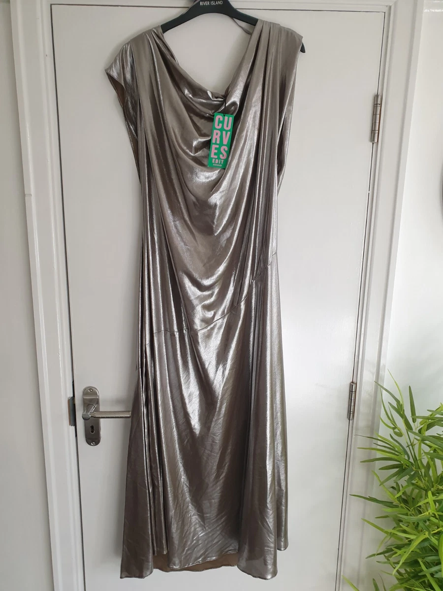 Silver silky shop dress