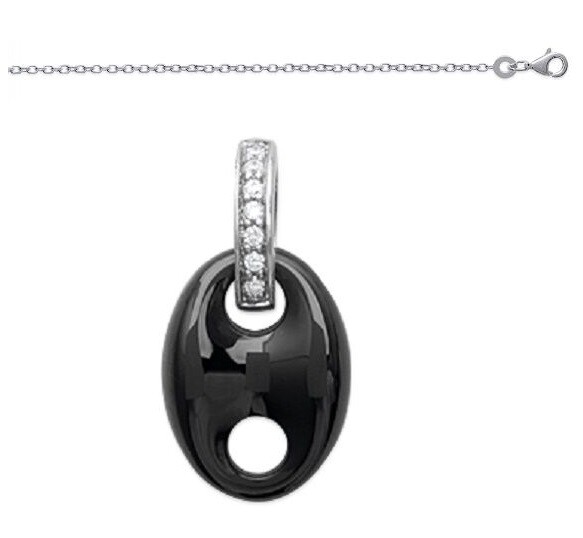 Collier grain de café argent massif anti-ternissement