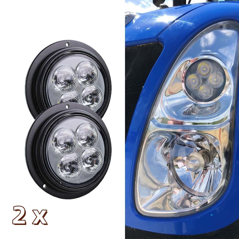 2xFor Tractor New Holland  TN70A, TN70DA, TN70SA, TN75A, TN75DA LED Headlights