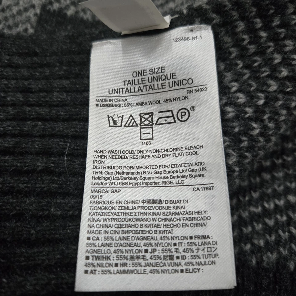 Bufanda para hombre Gap gris oscuro y claro estampado a cuadros talla única 11x70 lana de cordero nailon Foto 3 de 3