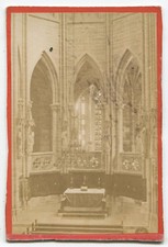 CHURCH INTERIOR, GOTHIC.  CDV.  BERLIN, GERMANY.