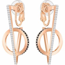 Swarovski pendientes para mujer de héroe negro y blanco cristal rosa oro PAVE 5374860