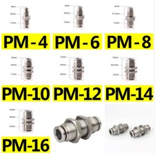 Pneumatic Push In Fittings Stainless Connectors Hose Tube Quick Release Joiner