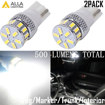Alla Lighting 10-Pack 194 LED Bulbs - 18 SMD, White, For License Plate & Courtesy Lights