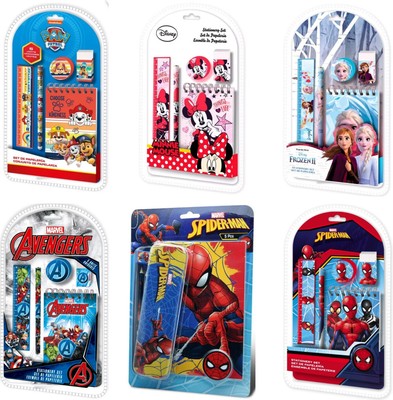 Kinder Schreibset 5tlg Minnie Spiderman Avengers Paw Patrol Frozen Geschenkidee 