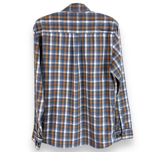 Kavu Button Up Shirt Mens M Blue Brown Check Long Sleeve Cotton - Picture 3 of 5