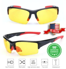 TAC HD Night Vision Glasses Men Women Driving Aviator Anti Glare Safety Glasses