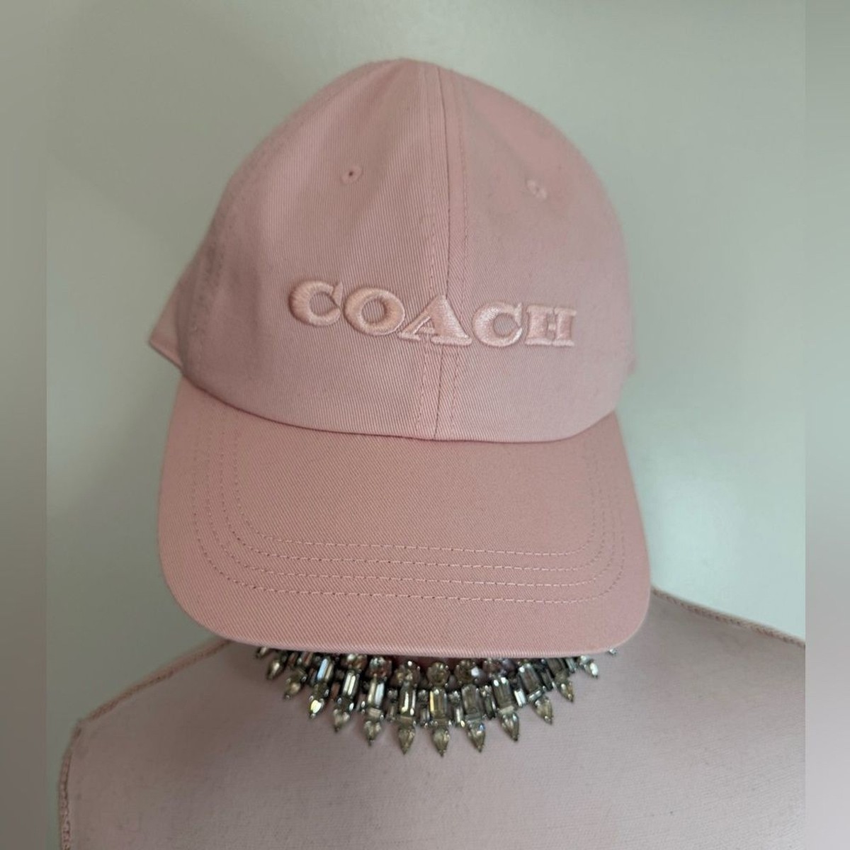 Coach NWT Light Pink Embroidered Logo Baseball Cap O/S | eBay display picture 3
