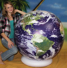 54" Inflatable NASA ASTRONAUTS VIEW Earth Globe BEACH BALL Swim Ring Base NEW