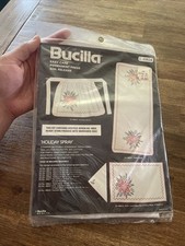 Bucilla Christmas Holiday Spray Kit Apron Table Panel Luncheon 48824