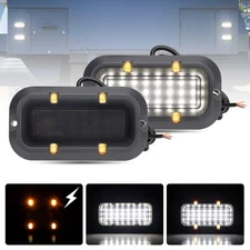 2x LED Tail Light Reverse DRL Rear Backup Lamp White+Amber Flash Truck Trailer
