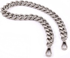 25 Inch Chunky Metal Purse Chain Strap Silver Replacement Shoulder Handle