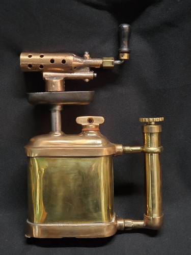 Antique Blow Torch OTTO BERNZ Brass Flat Tank Model Patent 1909