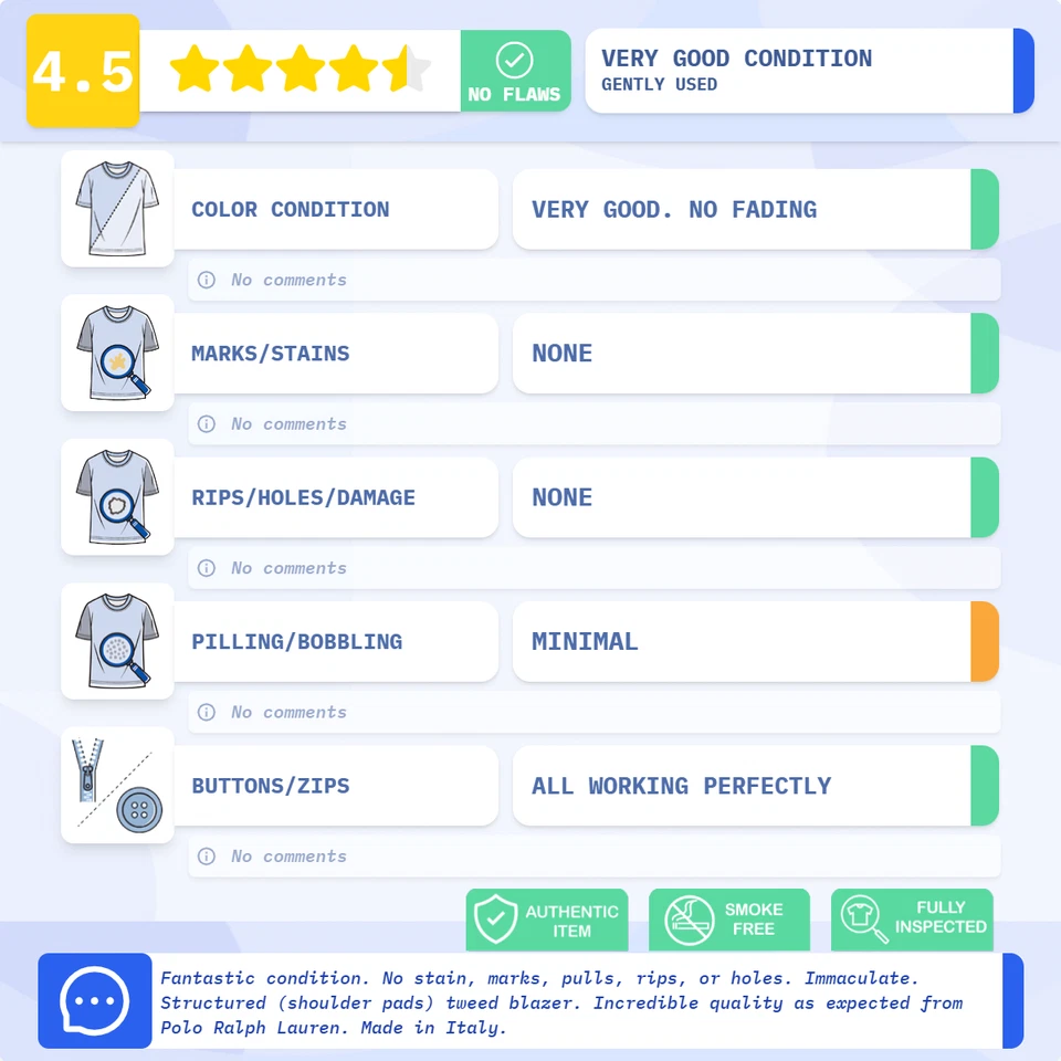 Polo Ralph Lauren Tweed Blazer UK 8 US 4 Herringbone Linen Jacket Italy Beige - Image 2 of 4