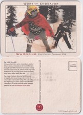 Worthy Endeavor New Belgium Fort Collins CO Thick Postcard Skiing Brandt 2004