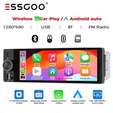 6.36 Inch Single 1 Din Car Stereo Radio Bluetooth CarPlay Touchscreen FM USB-C