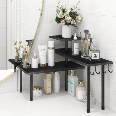 Bathroom Counter Organizer Corner Shelf Kitchen Countertop Organizer 3 Tier Wood