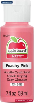 Apple Barrel Acrylic Paint, Peachy Pink 2 fl oz Classic Matte Acrylic Paint For