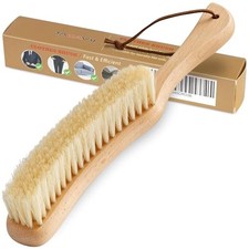 White Boar Clothes Brush for Suits - Large Beech Wood Handle - Bristle