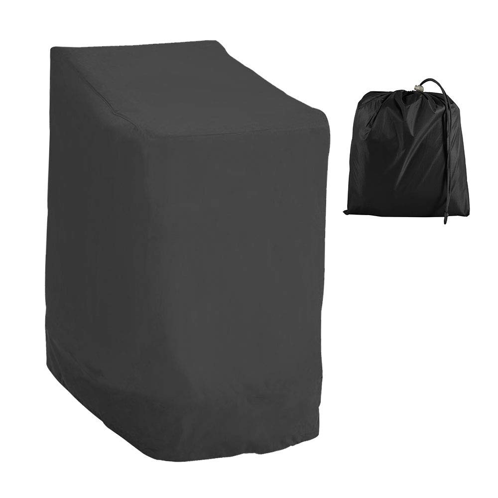 Jetcloud Garden Stacking Chair Cover Waterproof 210D Oxford Fabric Black