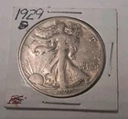 1929 S Walking Liberty Half Dollar - Iconic Design Circulated good detail