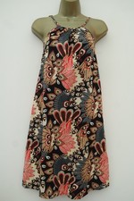 SHEIN BLACK PRINT STRAPPY SUN DRESS SIZE L 12 14 BNWT