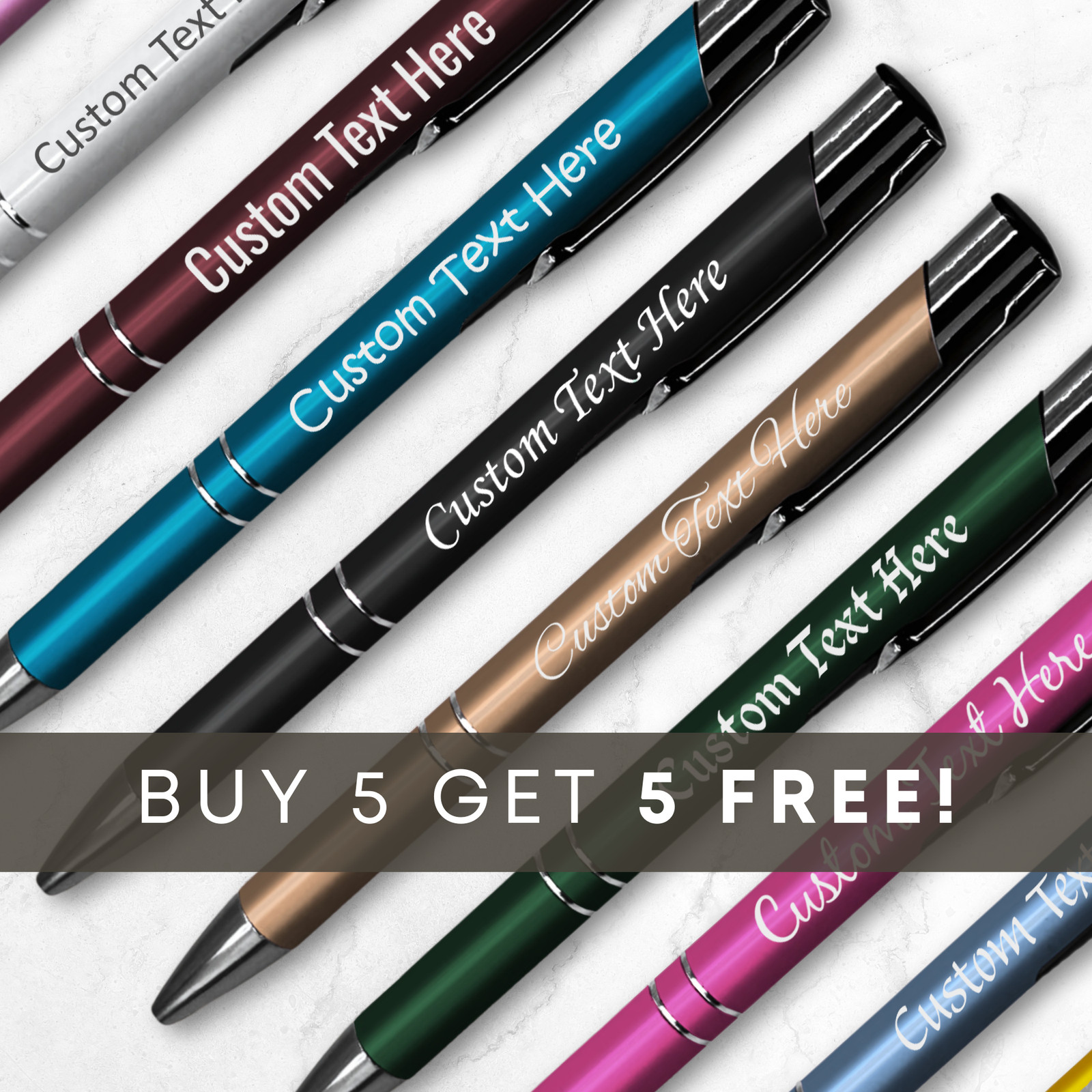 Personalised Engraved Metal Pen – Custom Message Promotional Gift