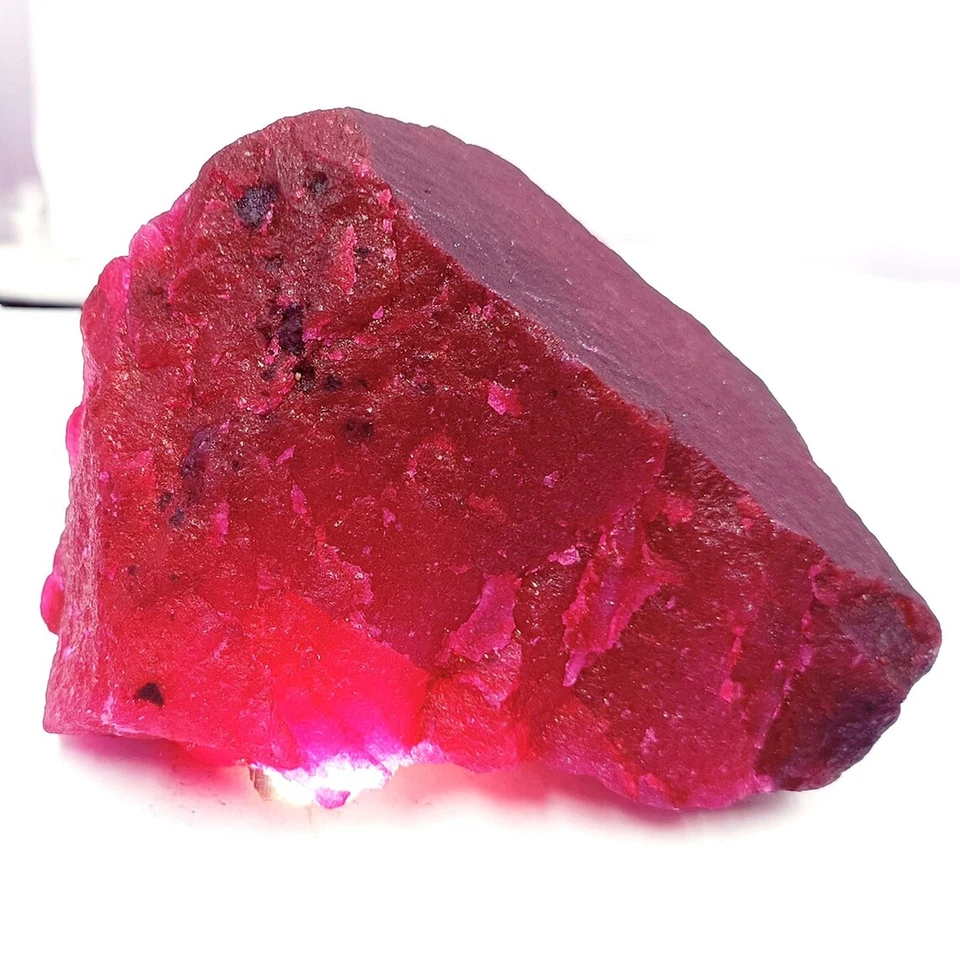 Piedra preciosa suelta sin cortar roja áspera 5000 quilates natural 1 kg rubí rojo áspera CERTIFICADA Foto 3 de 4