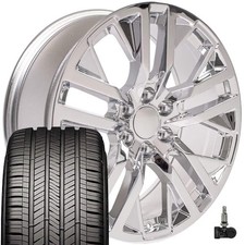 5903 Chrome 22 Inch 6x5.5 Wheels Goodyear Et Tires Fits Gmc Chevy Cadillac