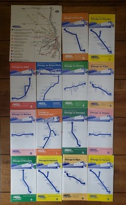 LOT of 14 Vintage METRA Chicago Train TIMETABLE BOOKLETS 1980s 1990s VTG MINT