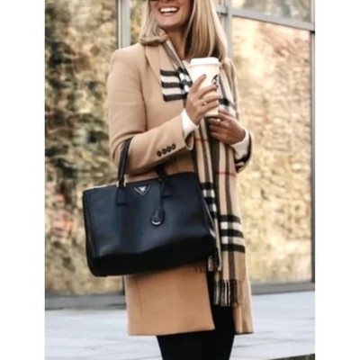 Zara Peacoat Jacket Italian Manteco Wool Camel Tan Women Small Old Money Luxury