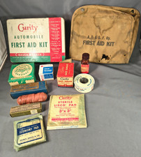 Vintage 1950s AT&SF Railway Curity Bauer & Black First Aid Kit w/Canvas Cover