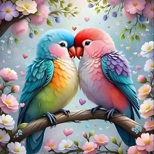 5D Diamond Painting Kits for Adult Beginners, Two Birds on a Branch Diamond Art 