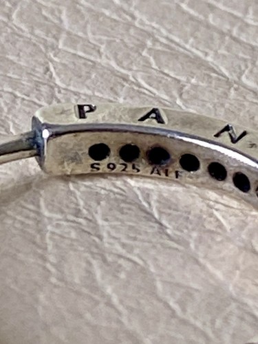 Genuine Pandora Sparkling Logo Hoops Earrings - Picture 3 of 5