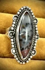 Vintage Sterling Silver Jasper Ring Size 7 Large Statement Navajo Style
