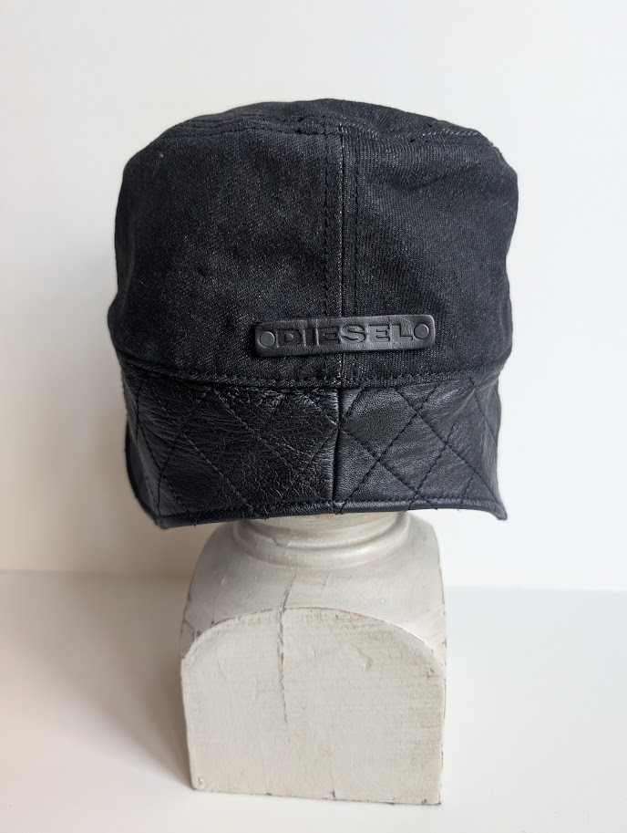 Diesel Men Cotton and Lamb leather Flight Cap Luxury Casual 