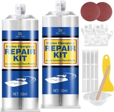 Marine Fiberglass Repair Kit - 3.4oz Gel Coat Repair Kit for Boats, Clear Fiberg