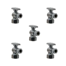 5 Pcs. 3/8" OD Compression x 1/2" FIP Angle Valve, Female Angle Valve, Lead Free