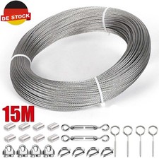 Edelstahl Drahtseil Rankhilfe Set Stahlseil Seilspanner Spannschlösser Klemmen