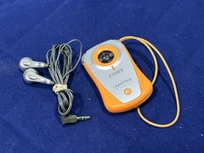 Coby CX-71 Portable AM/FM Radio Compact Orange/Silver w/ Headphones Battery Op