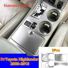 Silver Central Console Gear Shift Panel Trim Cover For Toyota Highlander 08-13