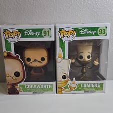 Funko Pop! Vinyl Disney Beauty & the Beast Cogsworth 91 & Lumiere 93 Figure Toy
