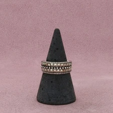 sterling silver marcasite studded band ring size 7.5