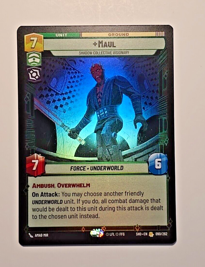 Star Wars Unlimited Shadows of The Galaxy Maul Foil Rare SHD 90