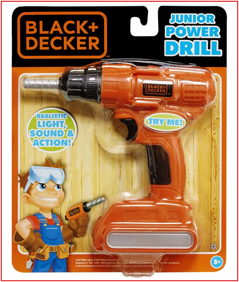 Black & Decker Jr POWER DRILL - Electronic Toy + Lights Sounds