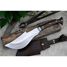 Custom Handmade Carbon Steel Blade Long Handed Bowie Knife-Hunting Knife Camping