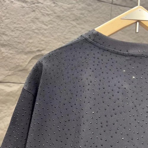 Nueva camiseta negra de diamantes de imitación de lujo para hombre de alta calidad - Imagen 3 de 8