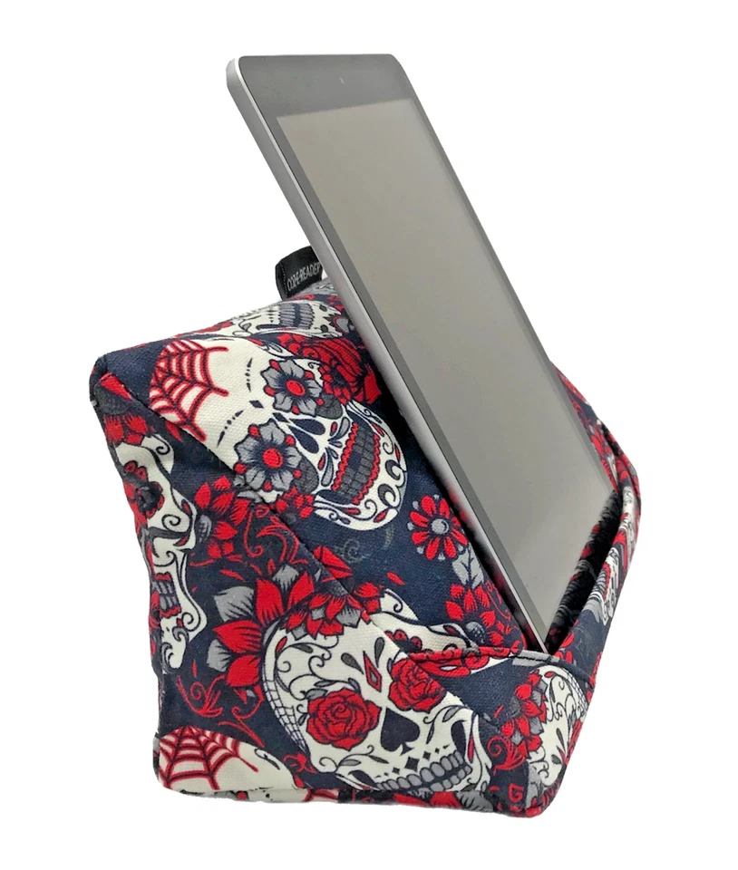 i-Pad Cushion Skulls Roses Tablet Pillow Kindle Holder Tattoo Xmas Gift - Image 4 of 4