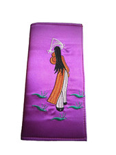 CLUTCH Handtasche Seide Thai Silk  Thailand LILA bunt Abendtasche